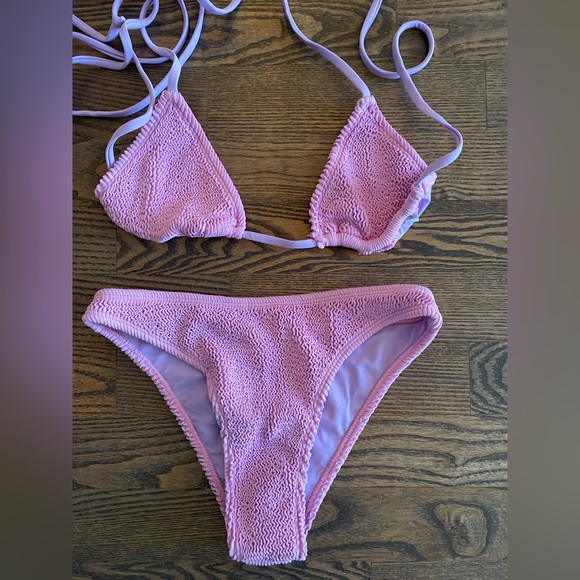 Lilac purple crinkle 2-piece bikini - Picture 6 of 6